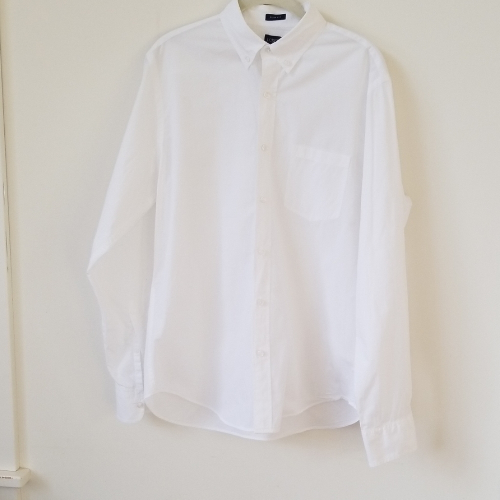 J. Crew pure white collared dress shirt
